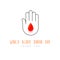 Hand blood icon, Donor day concept, vector illustration isolated on white.