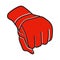 Hand blow or Mixed Martial Arts flat color icon for apps or website