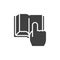 Hand with book vector icon