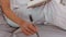 Hand, book and woman writing on a bed for creative, brainstorming and idea mind mapping closeup in a bedroom. Planning