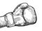 Hand in boxing glove sketch engraving