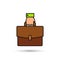 Hand with briefcase color icon, vector  illustration
