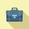 Hand briefcase icon flat vector. Work bag