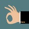 Hand of businessman gesturing okay. Business concept.