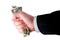 Hand of a businessman holding cash