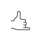 Hand call gesture line icon