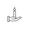 hand, candle, death outline icon. detailed set of death illustrations icons. can be used for web, logo, mobile app, UI, UX