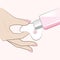 Hand care. Nail polish remover. Applying beauty products