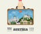 Hand carrying austria Landmark Global Travel And Journey Infographic Bag. Vector Design Template.vector/illustration