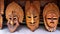 hand carved wooden ritual masks