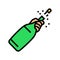 hand champagne bottle cork color icon vector illustration