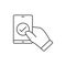 Hand check smartphone icon. Element of user experience icon