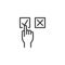 Hand choose approve line icon