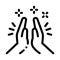Hand Clapping Icon Vector Outline Illustration