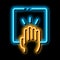 Hand Clapping neon glow icon illustration