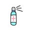 Hand cleaner.hand-drawn hand sanitizer isolated on a white background.Doodle style.Gel for cleaning hands.