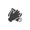 Hand with cleaning napkin vector icon