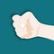 Hand with clenched fist flat style vector