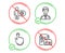 Hand click, Businessman person and Cogwheel icons set. Vacancy sign. Vector