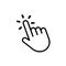 Hand click button. Mouse cursor. Web pointer press or touch website element. Vector computer navigation. Thin line icon