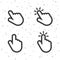 Hand click pointer icons. Finger touch symbols for apps and websites.