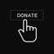 Hand Clicking Donate Button.