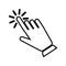 Hand clicking vector icon. Click hand illustration icon.