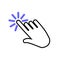 Hand clicking vector icon. Click hand illustration icon.