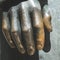 Hand closeup , bronze statue, hand sculpture