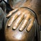 Hand closeup , bronze statue, hand sculpture