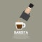 Hand With Coffee Pouring Jug Barista Concept