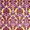 A hand coloured Damask pattern in brown and yellow.