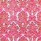 A hand coloured Damask pattern in pink and gold.