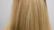 Hand is combing healthy long straight hair. Haircare. Beautiful and smooth blonde hair