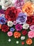 Hand crafted variety colourful cardboard paper roses flowers