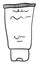 Hand cream bottle silhouette in minimalist hand drawn style. Lotion container outline for soft skin care