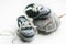 Hand crocheted baby shoes with wool