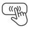 Hand cursor on button, hand pointer, clicking line icon, electronics concept, switch vector sign on white background