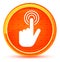 Hand cursor click icon natural orange round button