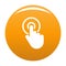 Hand cursor click icon vector orange