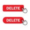 Hand cursor clicks Delete button