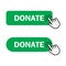 Hand cursor clicks Donate button