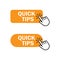 Hand cursor clicks Quick tips button