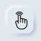 Hand cursor icon. Hand touch screen smartphone icon. Smartphone screen with clicking finger. Cursor icons vector. Neumorphic.