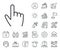 Hand cursor line icon. Click action sign. Salaryman, gender equality and alert bell. Vector
