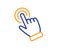 Hand cursor line icon. Click action sign. Vector