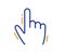 Hand cursor line icon. Click action sign. Vector