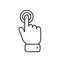 Hand cursor line icon. Vector click