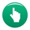 Hand cursor pixel icon vector green