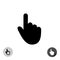 Hand cursor silhouette icon. Hand pointer symbol.